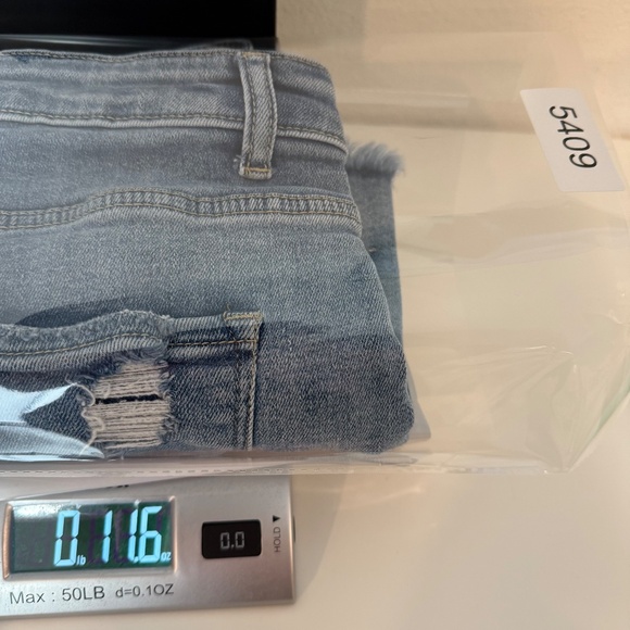 Vervet Jean Shorts Women Large Blue Denim Cut Off Stretch Distressed High Rise - Picture 14 of 14